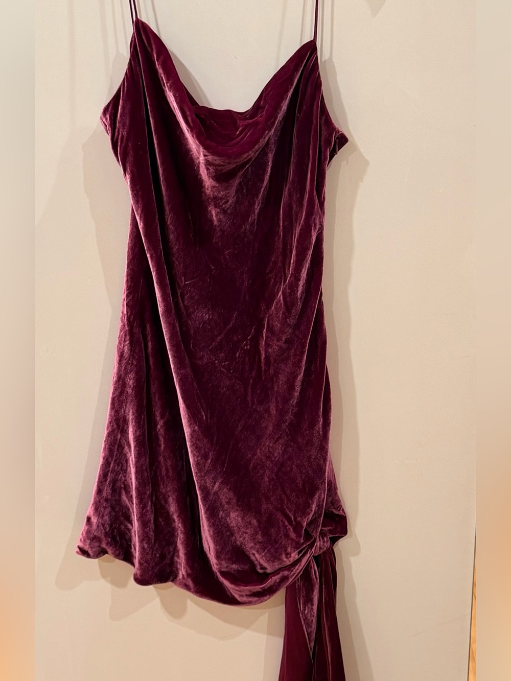 cinq a sept Velvet Cowl Neck Dress in Plum
